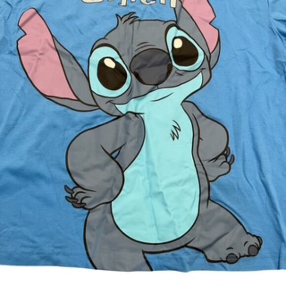 NEW Disney Stitch Front & Back Graphic Blue Short Sleeve T-shirt Women’s Size XL - Picture 5 of 14